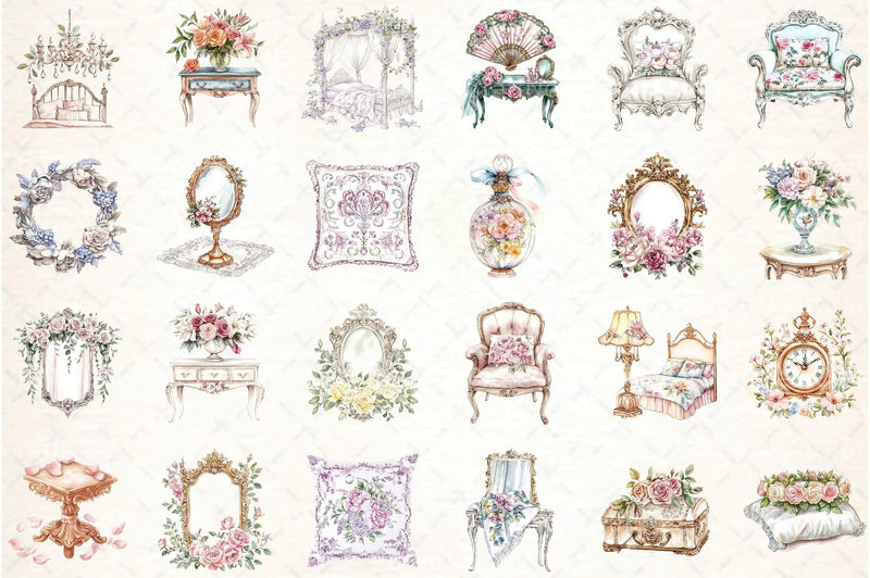 Rococo Florals Clipart Bundle - CraftNest - Digital Crafting and Art