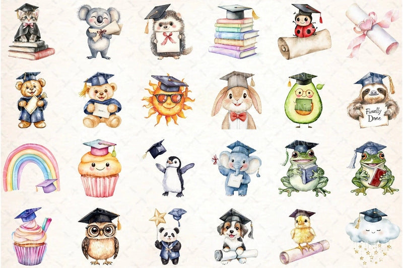Cute Graduation Clipart Bundle 22 - CraftNest - Digital Crafting and Art