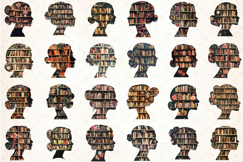 Book Girl and Library Clipart Bundle 99 - CraftNest - Digital Crafting and Art