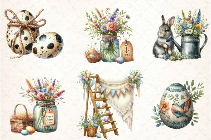 Country Farmhouse Easter Clipart Bundle 2 - CraftNest - Digital Crafting and Art