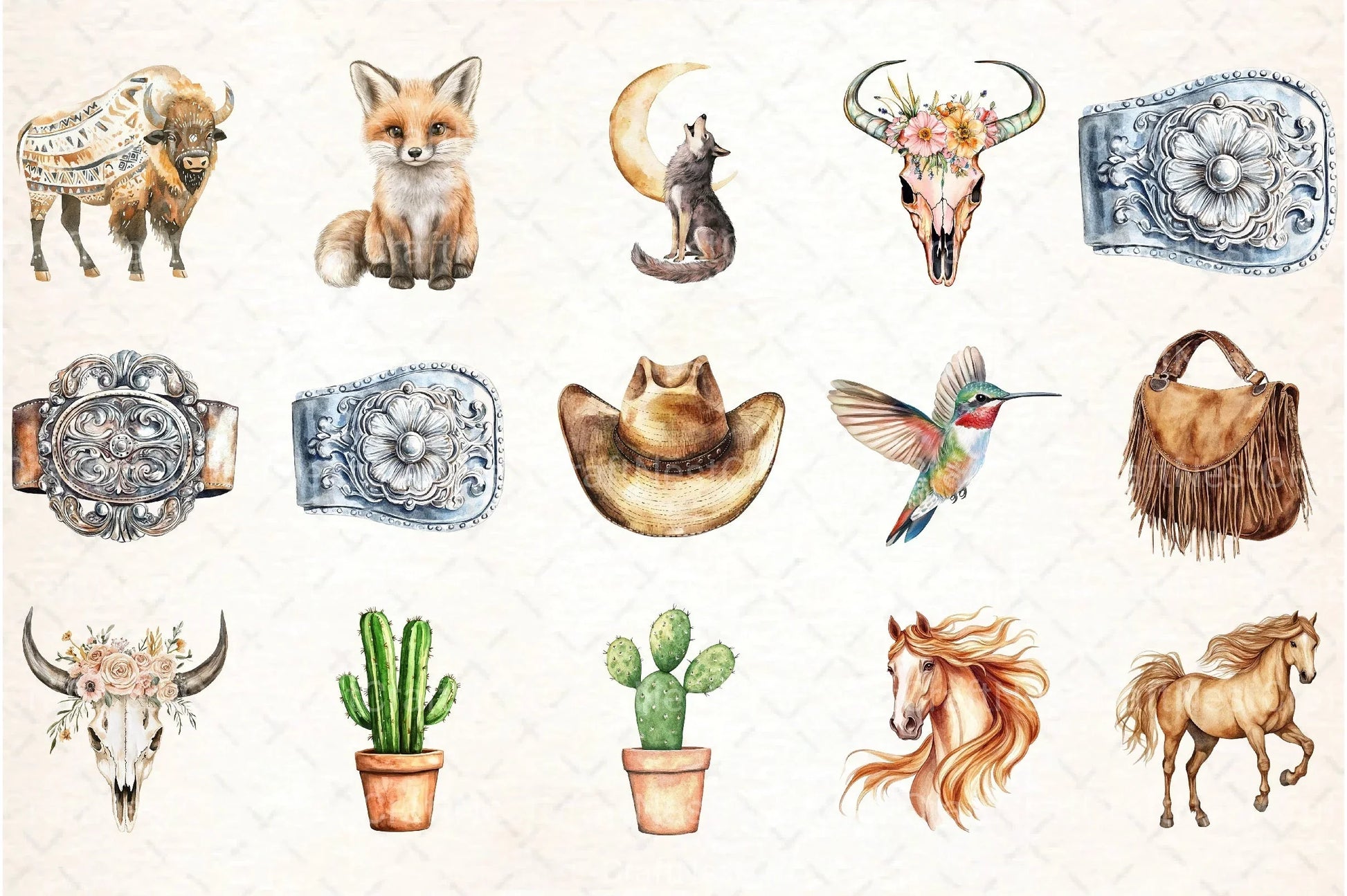 Western Boho Clipart Bundle - CraftNest - Digital Crafting and Art