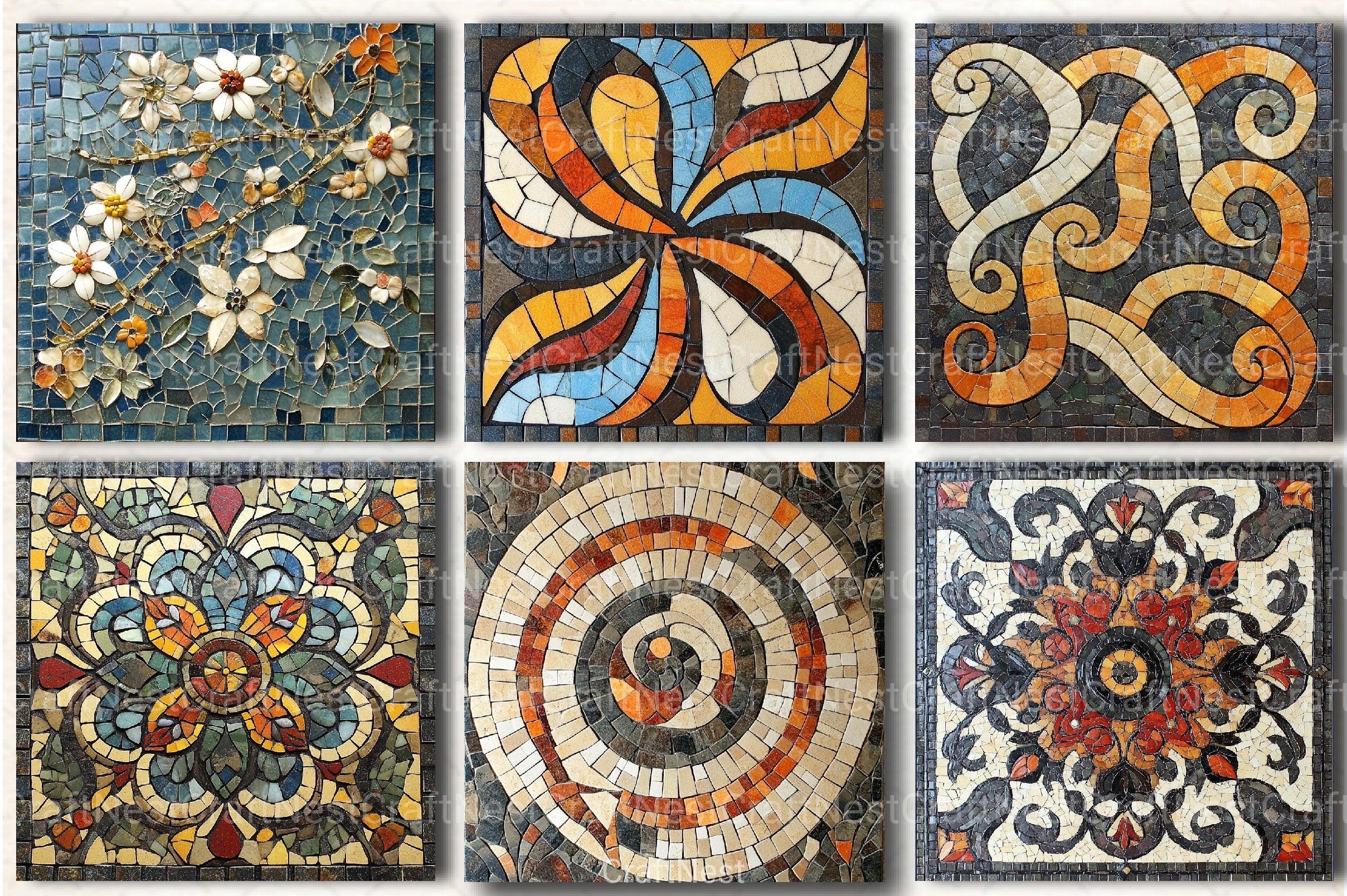 Artisan Mosaic Patterns & Motifs Clipart Bundle - CraftNest - Digital Crafting and Art
