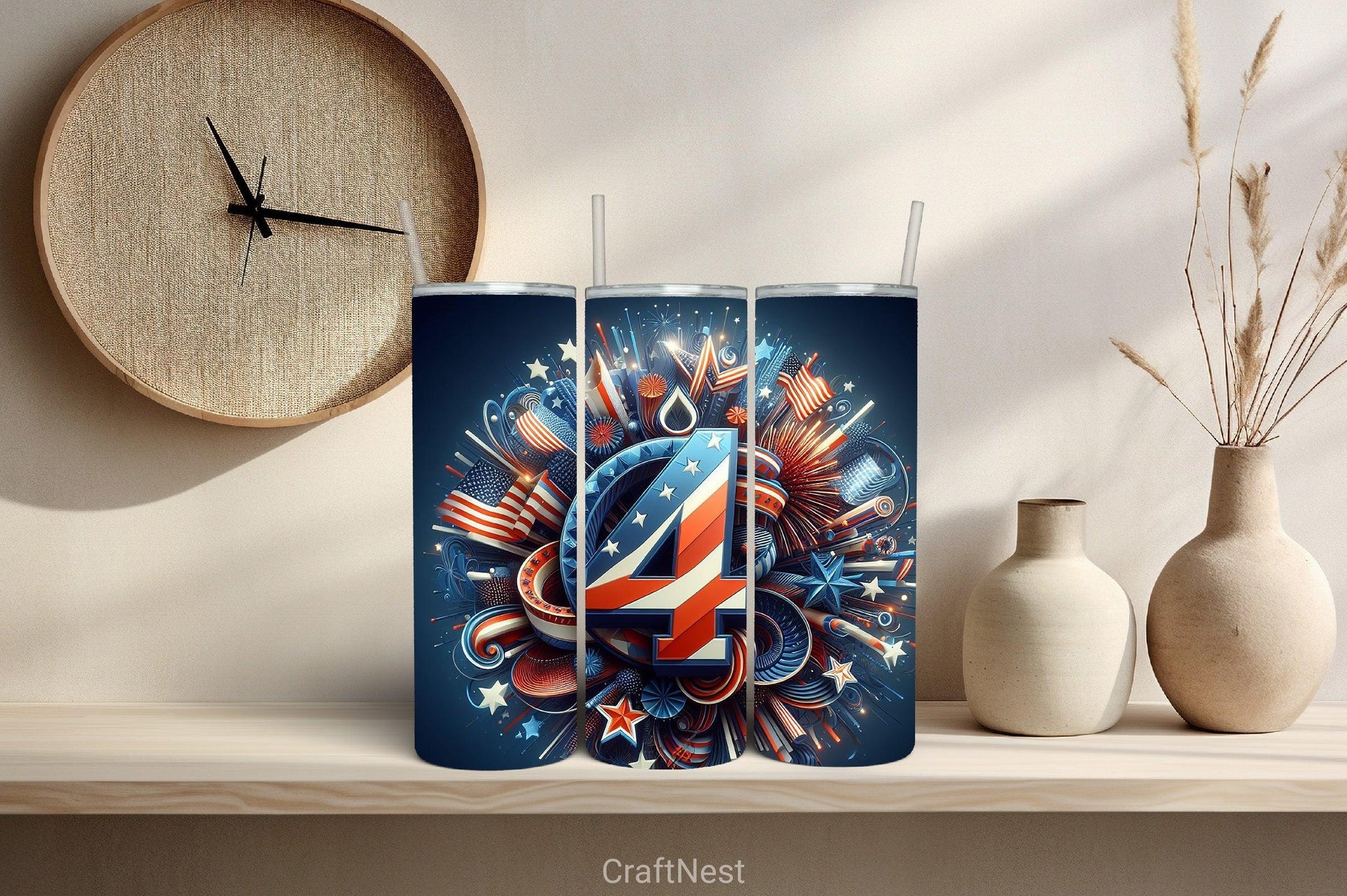 4th of July Tumbler Wrap Bundle 24 - CraftNest - Digital Crafting and Art