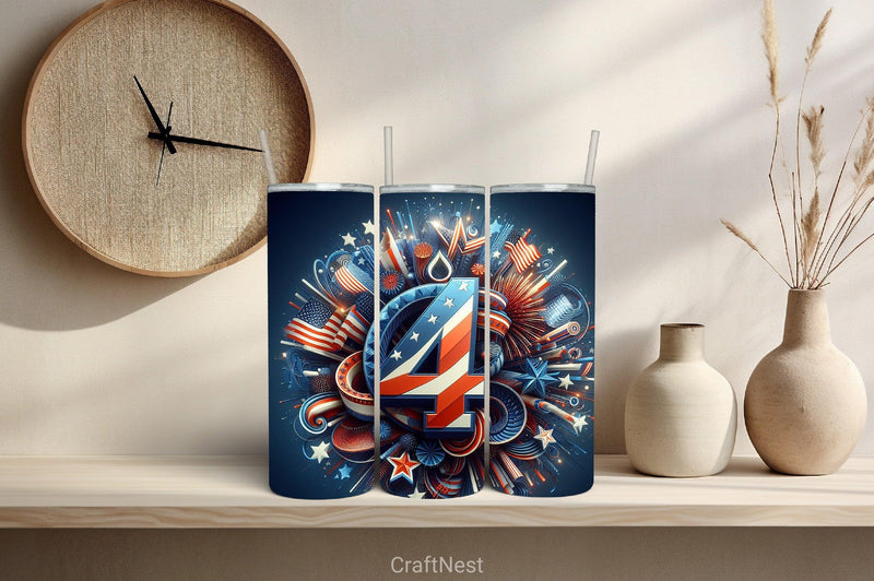 4th of July Tumbler Wrap Bundle 24 - CraftNest - Digital Crafting and Art