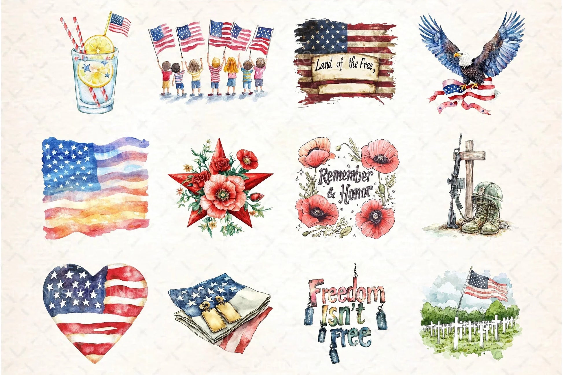Memorial Day Clipart Bundle 27 - CraftNest - Digital Crafting and Art