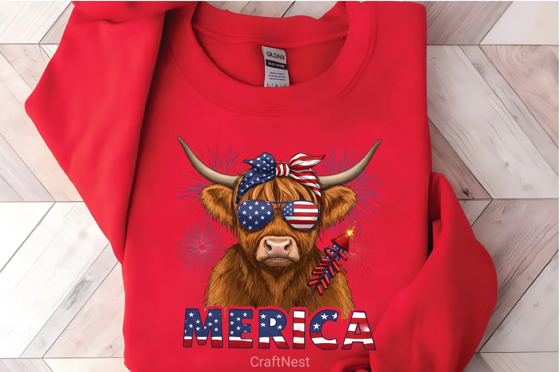 July 4th Highland Cow Clipart Bundle - CraftNest - Digital Crafting and Art