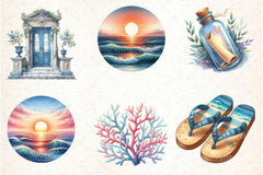 Mediterranean Beach Clipart Bundle 99 - CraftNest - Digital Crafting and Art