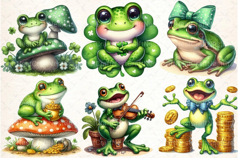 St. Patrick's Day Frog Clipart Bundle 2 - CraftNest - Digital Crafting and Art