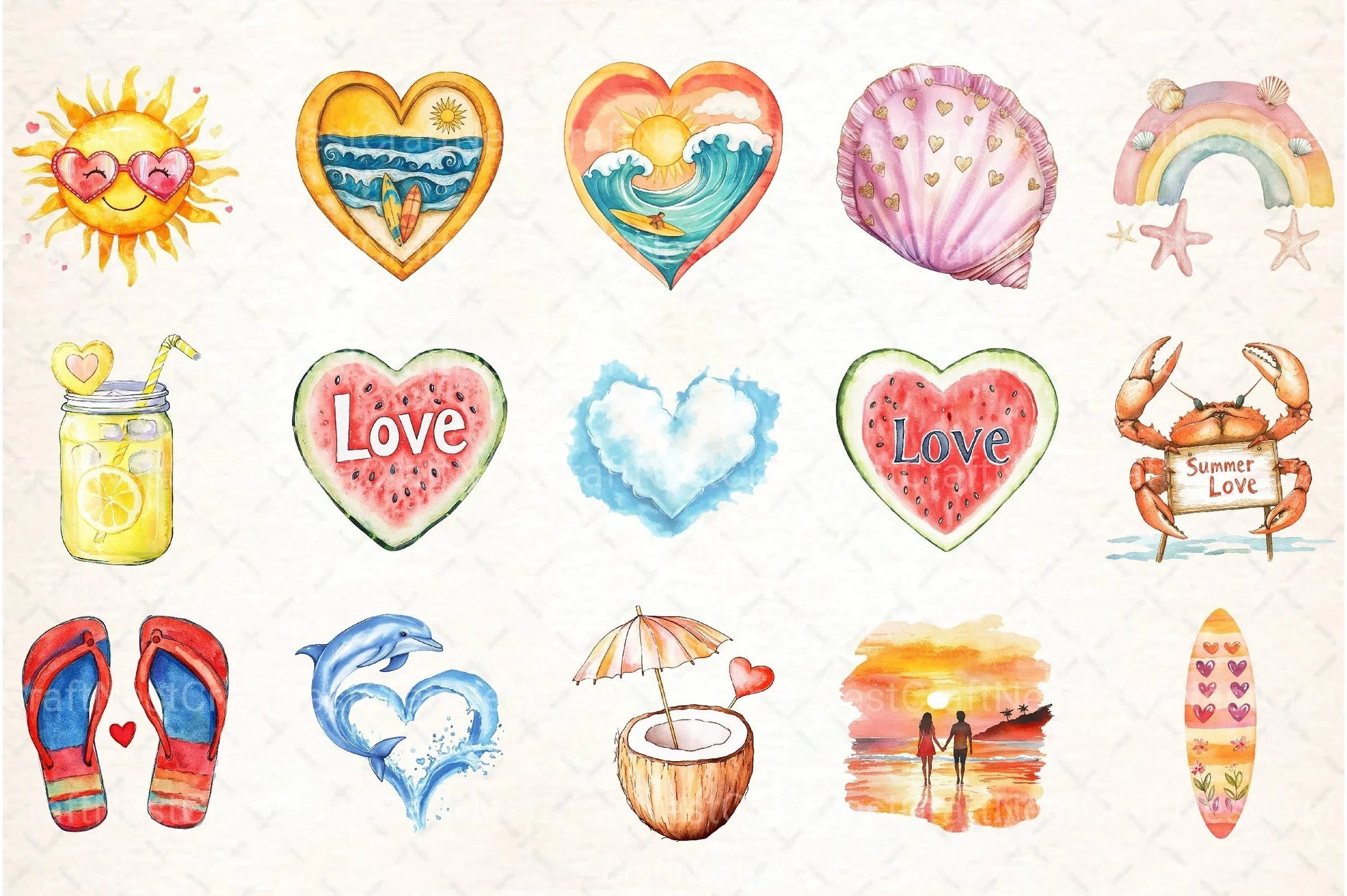 Love Summer Clipart Bundle 990 - CraftNest - Digital Crafting and Art