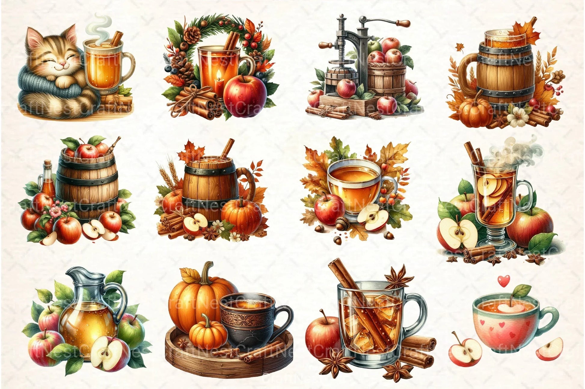 Apple Cider Clipart Bundle - CraftNest - Digital Crafting and Art