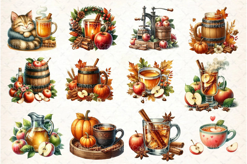 Apple Cider Clipart Bundle - CraftNest - Digital Crafting and Art