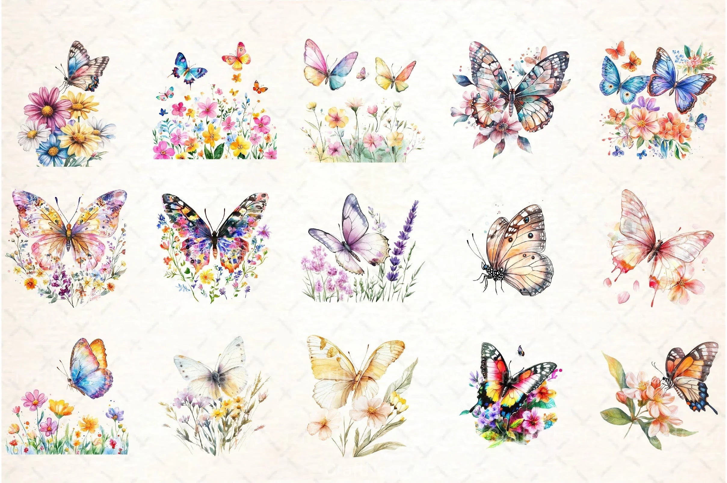 Butterfly Flowers Clipart Bundle 66 - CraftNest - Digital Crafting and Art