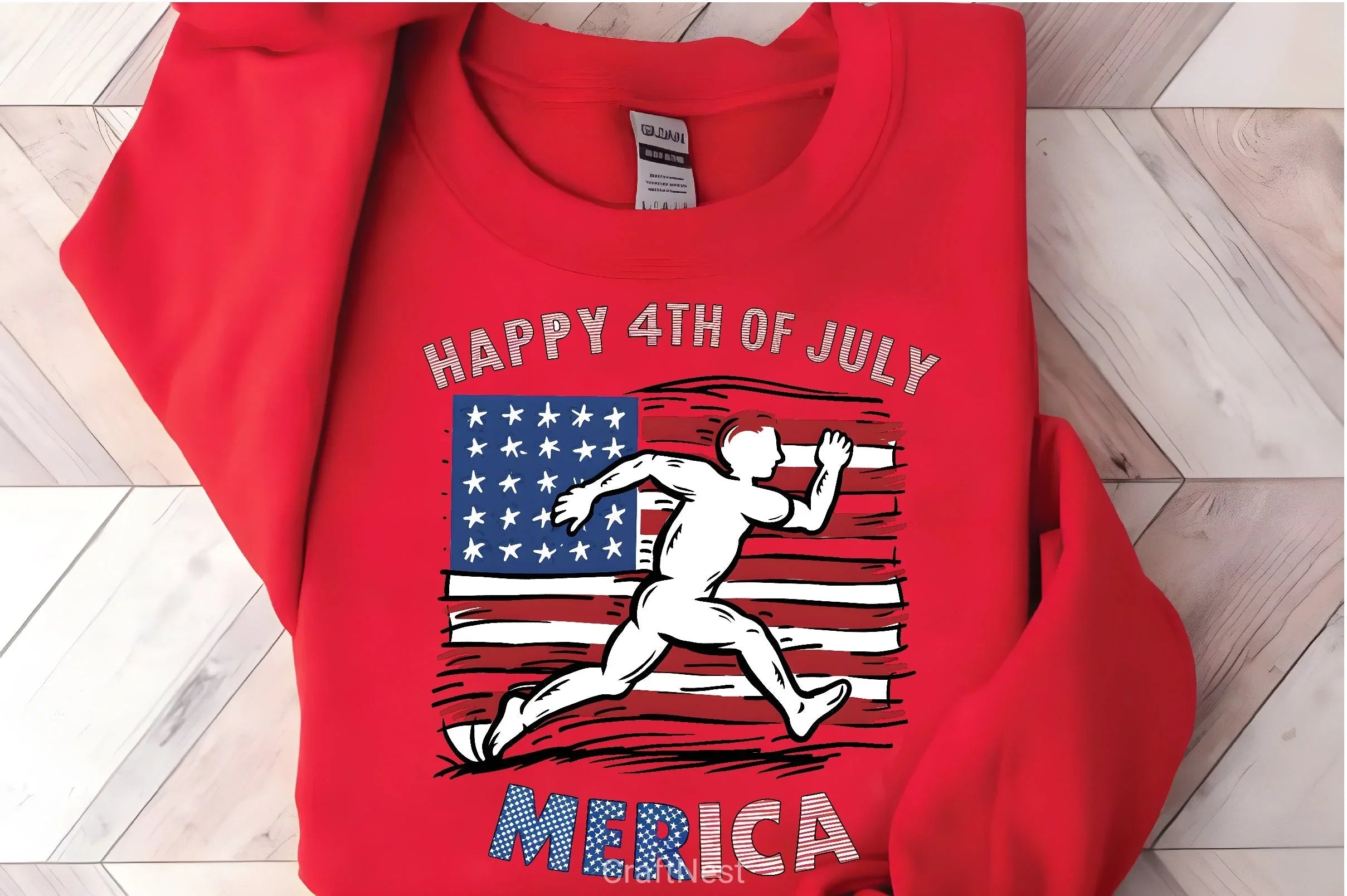 Happy 4th July Heart Sprinting Clipart Bundle - CraftNest - Digital Crafting and Art