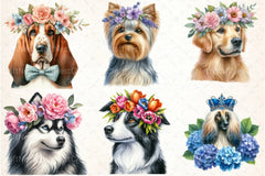 Dog Flower Crowns Clipart Bundle - CraftNest - Digital Crafting and Art