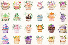 Floral Cupcake Clipart Bundle 99 - CraftNest - Digital Crafting and Art