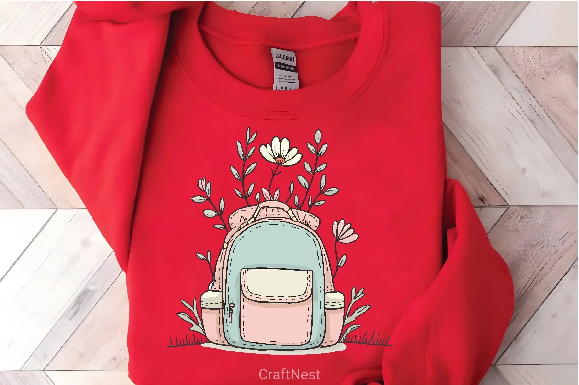 Cute Pink Floral Backpack Clipart Bundle - CraftNest - Digital Crafting and Art