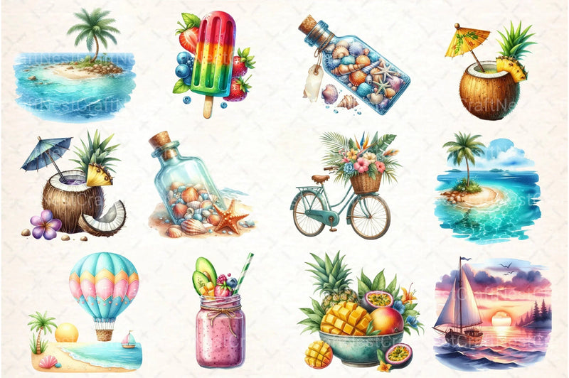 Summer Dreaming Clipart Bundle - CraftNest - Digital Crafting and Art