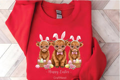 Easter Highland Cow Clipart Bundle 6 - CraftNest - Digital Crafting and Art