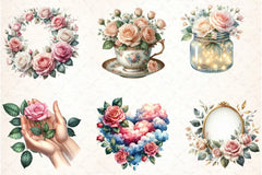 Romantic Roses Mother's Day Clipart Bundle - CraftNest - Digital Crafting and Art