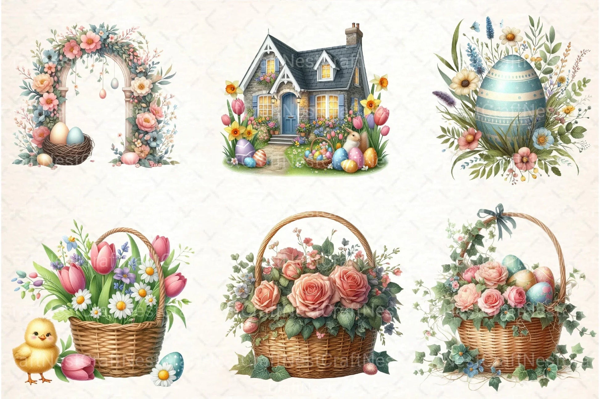 Easter Spring Flowers Clipart Bundle - CraftNest - Digital Crafting and Art