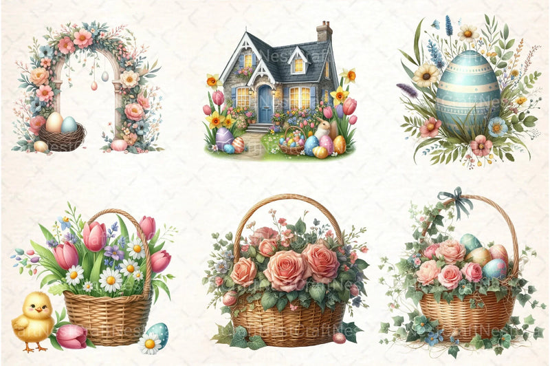 Easter Spring Flowers Clipart Bundle - CraftNest - Digital Crafting and Art