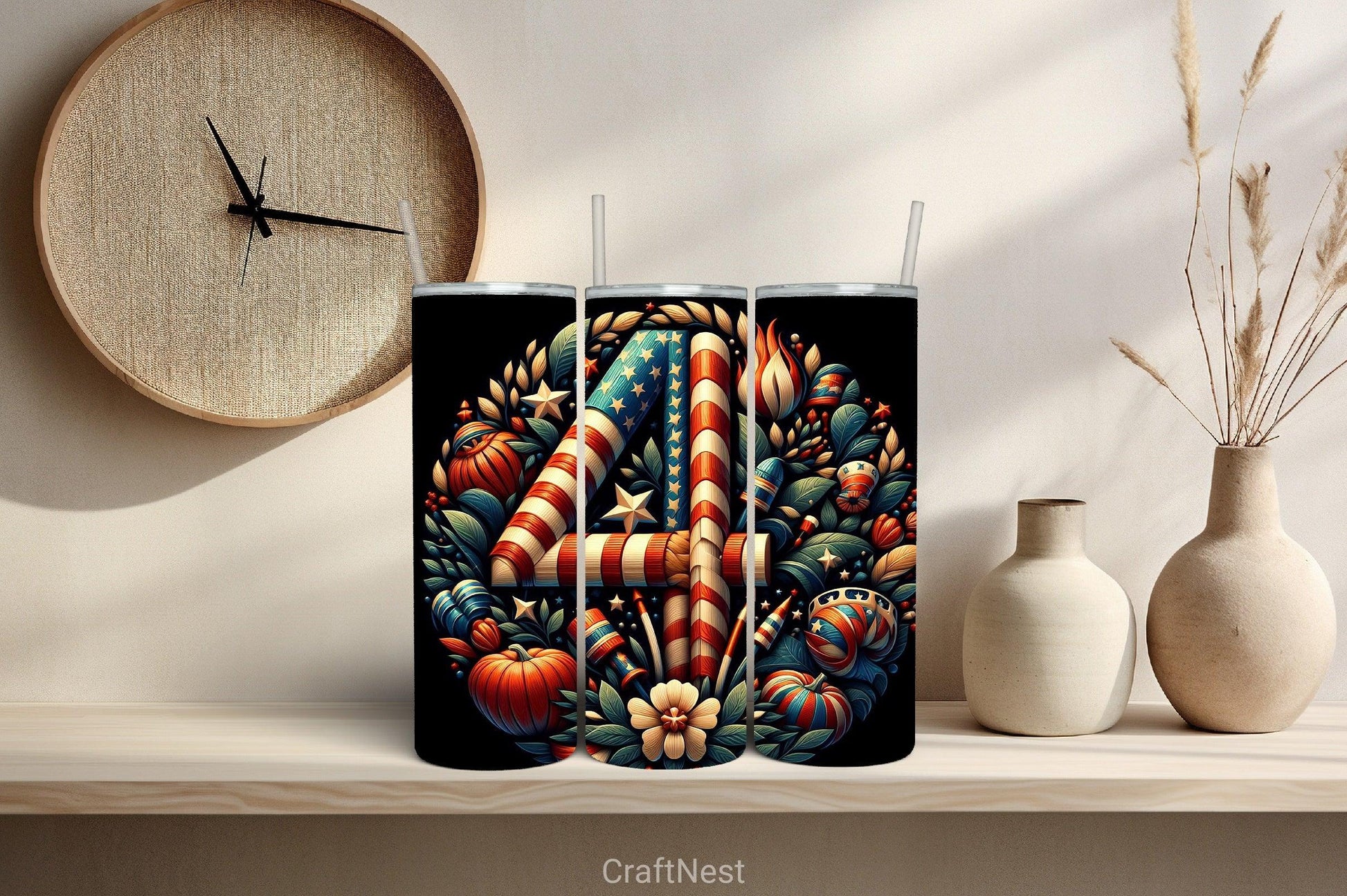 4th of July Tumbler Wrap Bundle 136 - CraftNest - Digital Crafting and Art