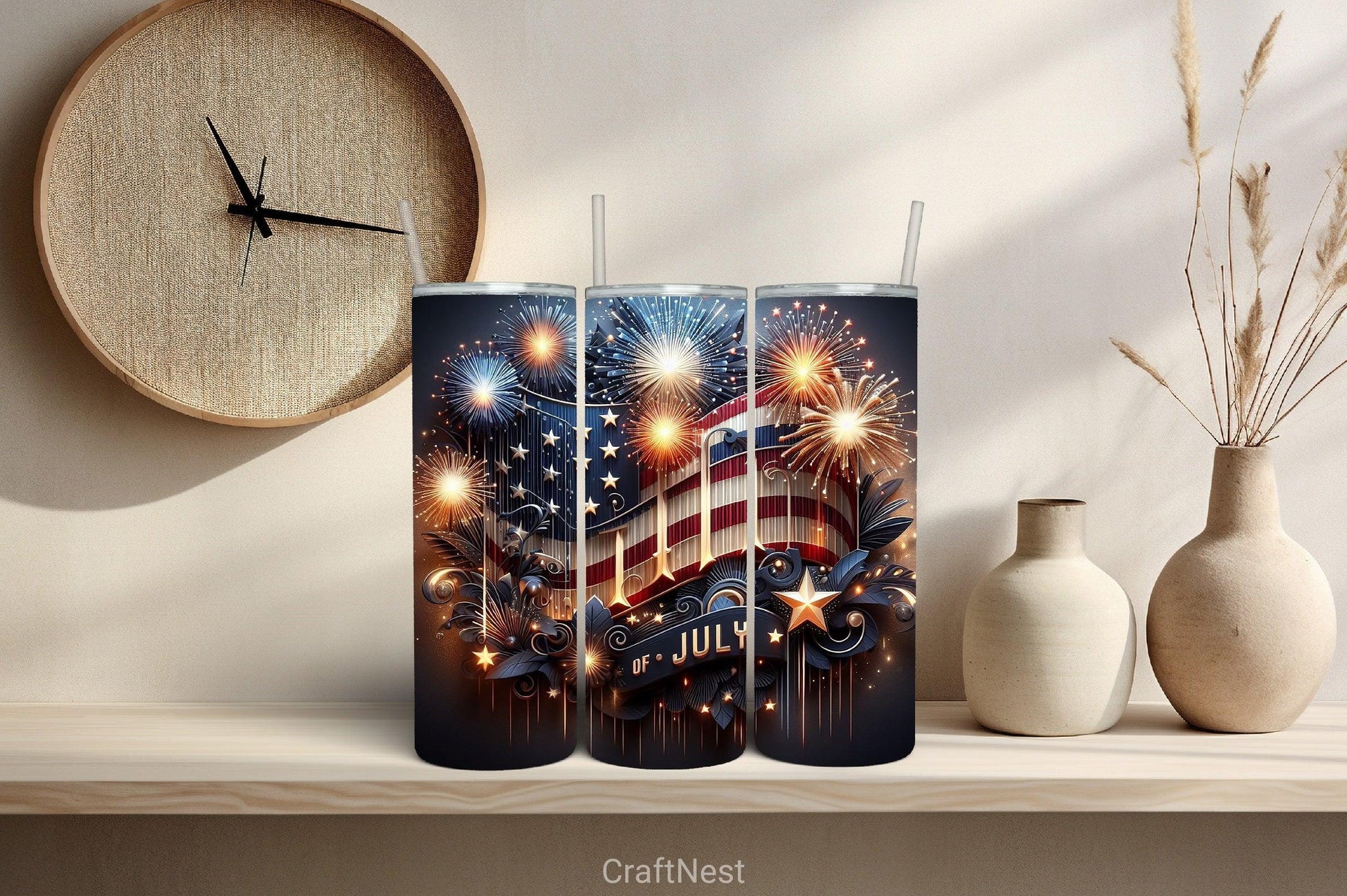 4th of July Tumbler Wrap Bundle 119 - CraftNest - Digital Crafting and Art