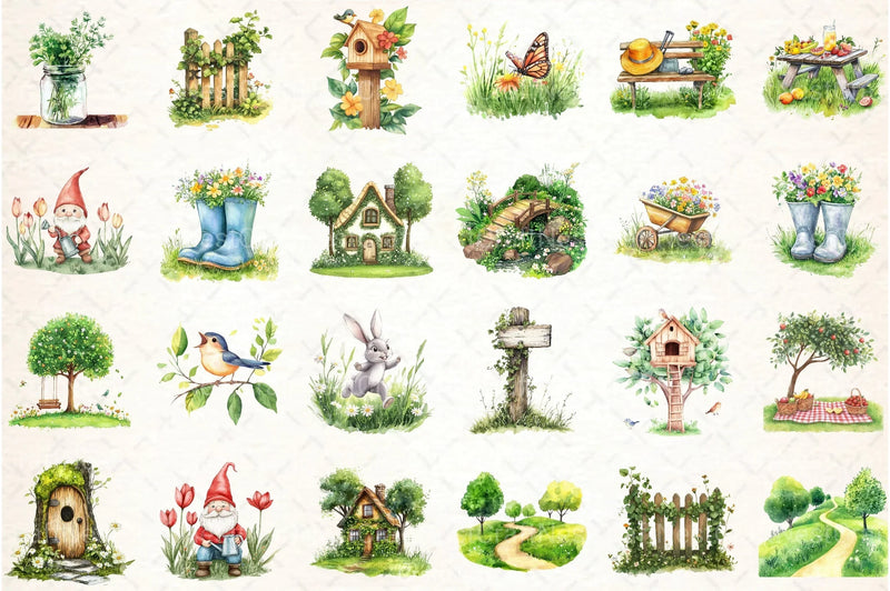 Green Spring Outdoor Clipart Bundle - CraftNest - Digital Crafting and Art