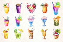 Summer Tropical Smoothie Cup Clipart Bundle 78 - CraftNest - Digital Crafting and Art