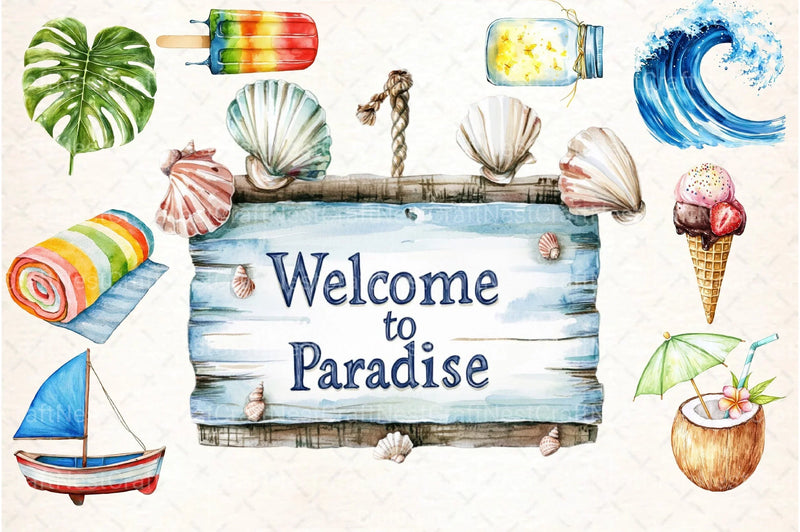 Happy Summer Clipart Bundle 6 - CraftNest - Digital Crafting and Art