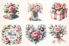 Floral Mother's Day Clipart Bundle 4 - CraftNest - Digital Crafting and Art