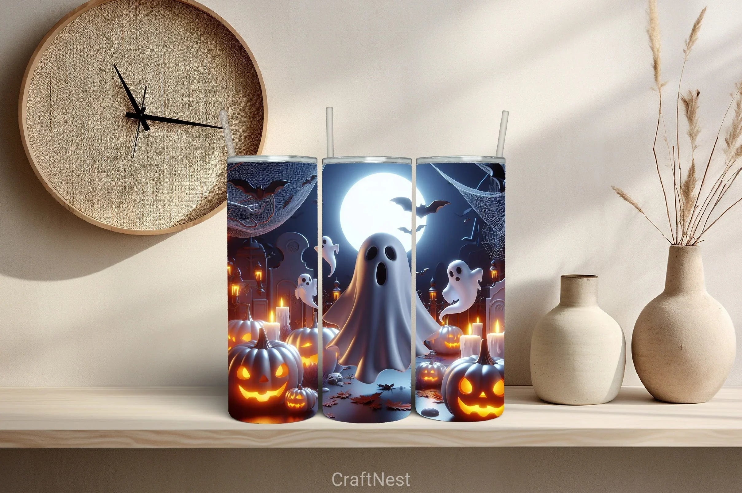 Halloween Tumbler Wrap Bundle 50 - CraftNest - Digital Crafting and Art