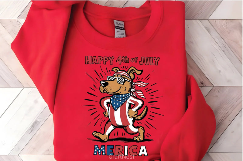 Groovy Patriotic Dog Clipart Bundle - CraftNest - Digital Crafting and Art