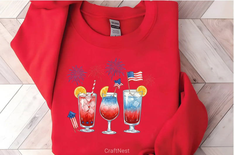 4th of July Drinking Clipart Bundle - CraftNest - Digital Crafting and Art