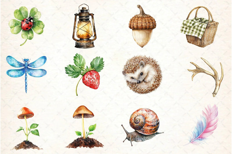 Summer Nature Walk Clipart Bundle - CraftNest - Digital Crafting and Art