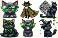 St. Patrick's Day Black Cats Clipart Bundle - CraftNest - Digital Crafting and Art