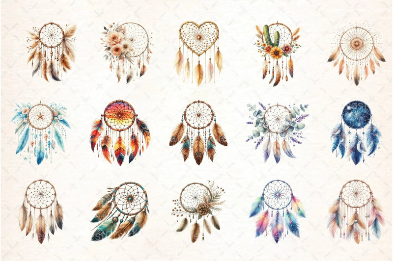 Dreamcatcher Boho Clipart Bundle - CraftNest - Digital Crafting and Art