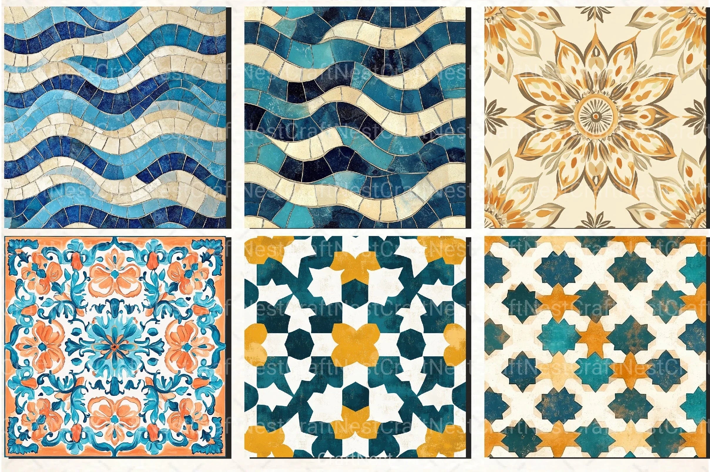 Handmade Mediterranean Patterns Clipart Bundle - CraftNest - Digital Crafting and Art