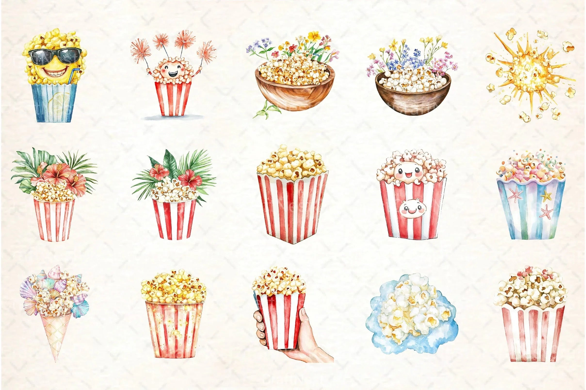 Summer Popcorn Clipart Bundle - CraftNest - Digital Crafting and Art