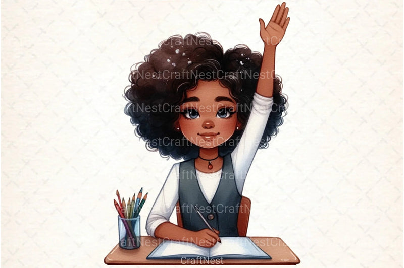 Black Kids Back to School Clipart Bundle - CraftNest - Digital Crafting and Art