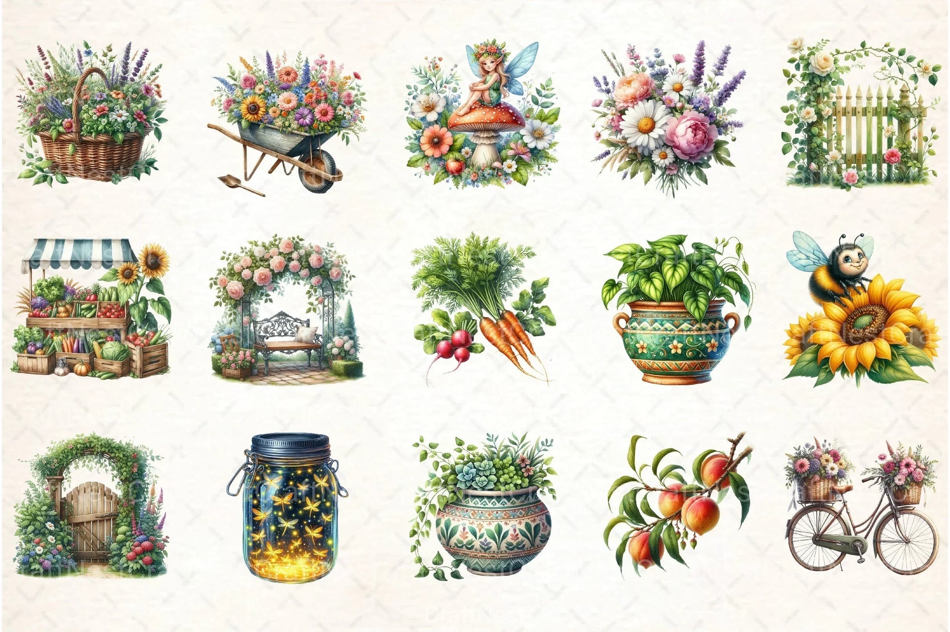 Summer Garden Clipart Bundle 55 - CraftNest - Digital Crafting and Art