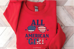 All American Girl Shirt 4th of July Clipart Bundle - CraftNest - Digital Crafting and Art