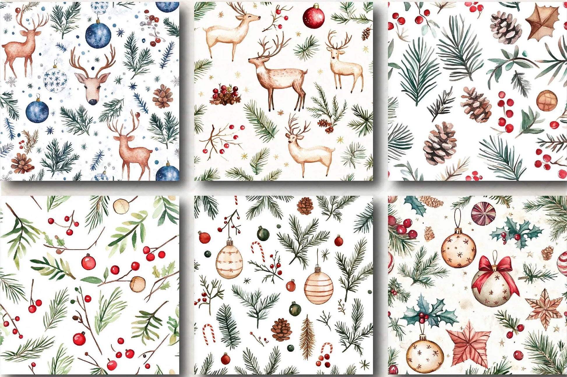 Rustic Christmas Patterns Clipart Bundle - CraftNest - Digital Crafting and Art