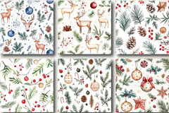 Rustic Christmas Patterns Clipart Bundle - CraftNest - Digital Crafting and Art