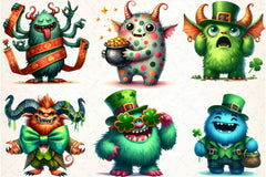 St. Patrick's Day Monsters Clipart Bundle - CraftNest - Digital Crafting and Art
