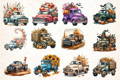 Vintage Fall Truck Clipart Bundle - CraftNest - Digital Crafting and Art