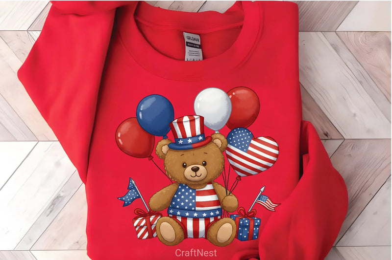 4th July Teddy Bear Clipart Bundle - CraftNest - Digital Crafting and Art