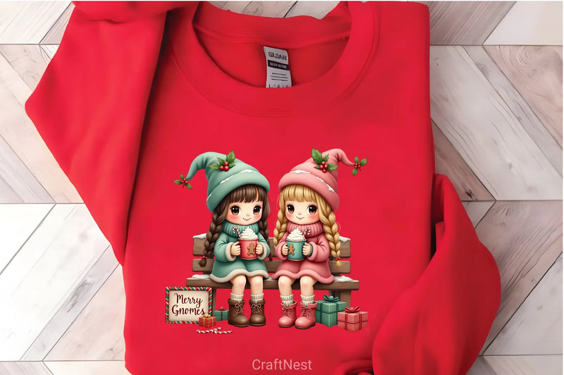 Festive Chibi Gnomes Winter Clipart Bundle - CraftNest - Digital Crafting and Art