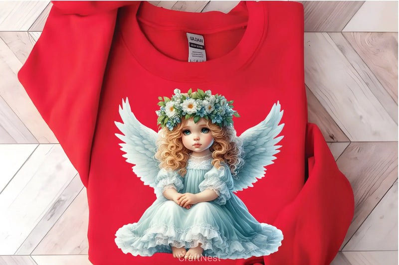 Cute Baby Angel Clipart Bundle - CraftNest - Digital Crafting and Art