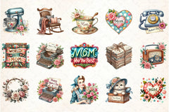 Retro Mother's Day Clipart Bundle 2 - CraftNest - Digital Crafting and Art